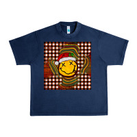 Navy Christmas smiley face Urban Heavy Tee - BarkalooDesign