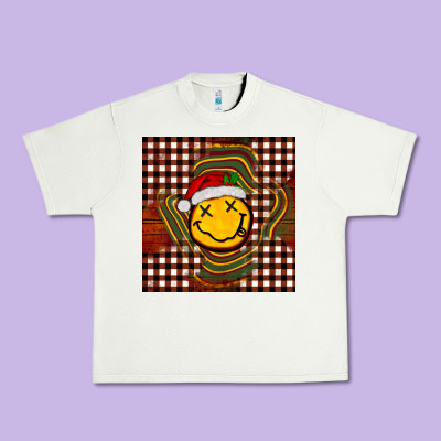 Christmas Smiley Face Urban Heavy Tee Designed By Barkaloodesign