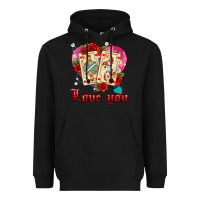 Black love you playing cards roses and pearls Heavyweight Hoodie - AdoDesignShop