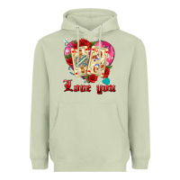 Matcha love you playing cards roses and pearls Heavyweight Hoodie - AdoDesignShop