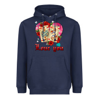 Navy love you playing cards roses and pearls Heavyweight Hoodie - AdoDesignShop
