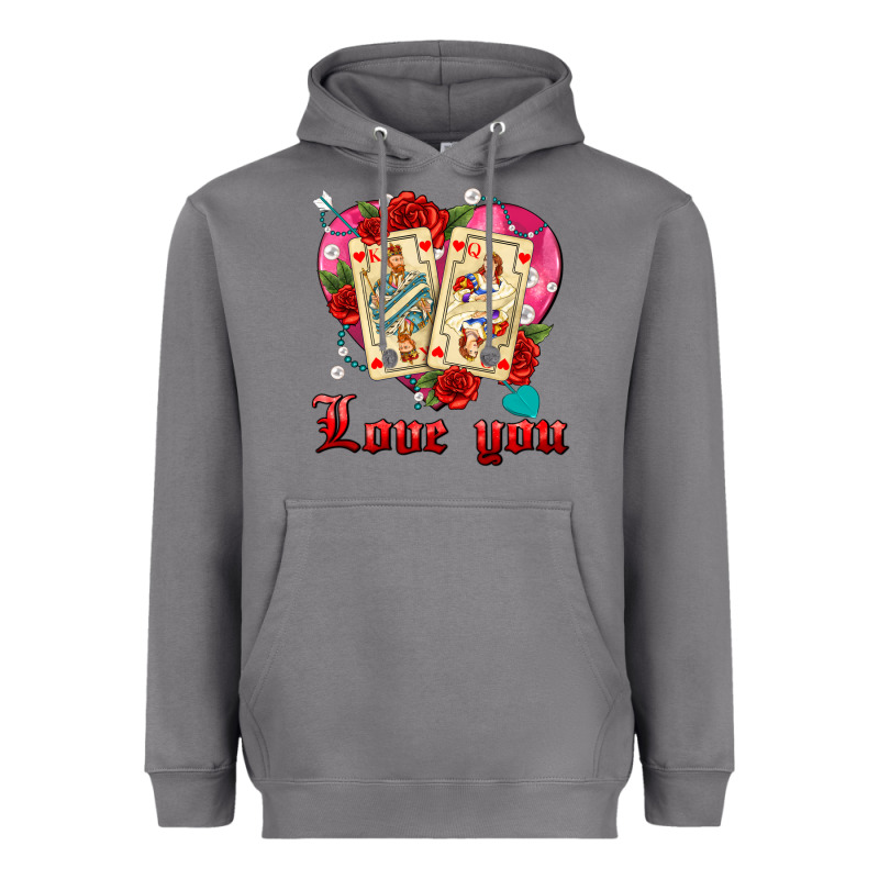 Love You Playing Cards Roses And Pearls Heavyweight Hoodie by AdoDesignShop | Teevron