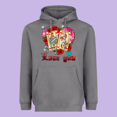 Love You Playing Cards Roses And Pearls Heavyweight Hoodie Designed By Adodesignshop