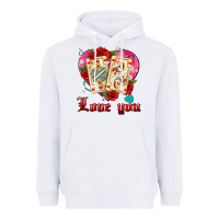 White love you playing cards roses and pearls Heavyweight Hoodie - AdoDesignShop