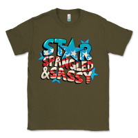 Army Green Star spangled and sassy 4th of july Classic Tee - CowGirlArtShop