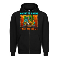 Black country roads take me home Zipper Hoodie - HRA Design Shop