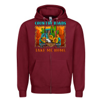 Burgundy country roads take me home Zipper Hoodie - HRA Design Shop
