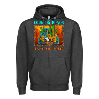 Charcoal Heather country roads take me home Zipper Hoodie - HRA Design Shop