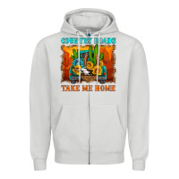 Dove Grey country roads take me home Zipper Hoodie - HRA Design Shop