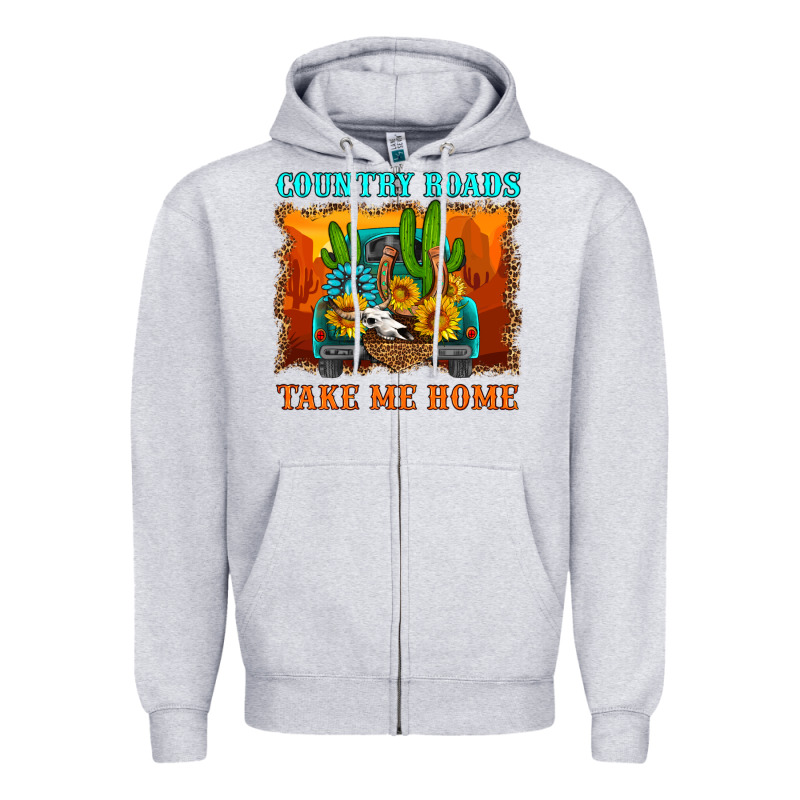 Country Roads Take Me Home Zipper Hoodie by HRA Design Shop | Teevron