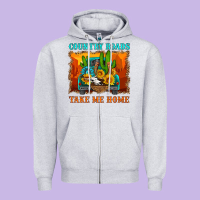 Country Roads Take Me Home Zipper Hoodie Designed By Hra Design Shop