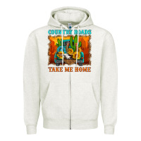 Oatmeal Heather country roads take me home Zipper Hoodie - HRA Design Shop