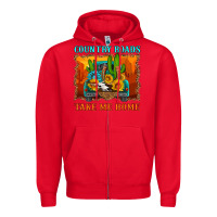Red country roads take me home Zipper Hoodie - HRA Design Shop