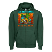 Sports Green country roads take me home Zipper Hoodie - HRA Design Shop