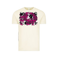 Vintage Arctic Pink Christmas Plaid Cowhide Pattern Background Vintage Tee - RanaPortraitStore