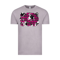 Vintage Zinc Pink Christmas Plaid Cowhide Pattern Background Vintage Tee - RanaPortraitStore