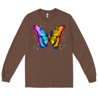 Chestnut rainbow butterfly Long Sleeve Tee - Zillion Design Studio