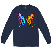 Navy rainbow butterfly Long Sleeve Tee - Zillion Design Studio