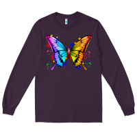 Plum rainbow butterfly Long Sleeve Tee - Zillion Design Studio