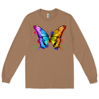 Toasted Coconut rainbow butterfly Long Sleeve Tee - Zillion Design Studio