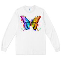 White rainbow butterfly Long Sleeve Tee - Zillion Design Studio
