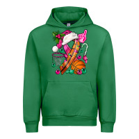 Emerald Pink Christmas Breast Cancer Ribbon Basketball Urban Hoodie - BundleAndBundleShop