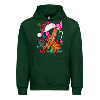 Forest Green Pink Christmas Breast Cancer Ribbon Basketball Urban Hoodie - BundleAndBundleShop