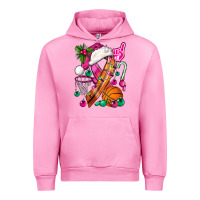 Fuchsia Pink Pink Christmas Breast Cancer Ribbon Basketball Urban Hoodie - BundleAndBundleShop