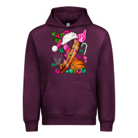 Mauve Wine Pink Christmas Breast Cancer Ribbon Basketball Urban Hoodie - BundleAndBundleShop