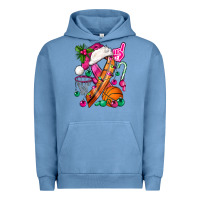Pigment Pebble Blue Pink Christmas Breast Cancer Ribbon Basketball Urban Hoodie - BundleAndBundleShop