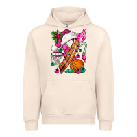 Sandshell Pink Christmas Breast Cancer Ribbon Basketball Urban Hoodie - BundleAndBundleShop