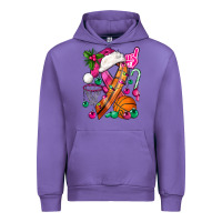 Tulip Pink Christmas Breast Cancer Ribbon Basketball Urban Hoodie - BundleAndBundleShop