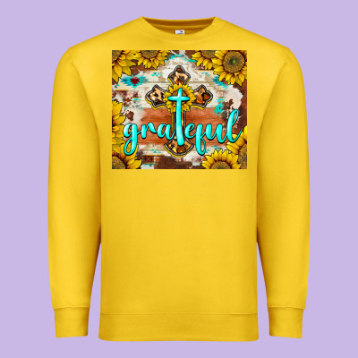 Grateful Cross Premium Sweatshirt Designed By Barkaloodesign