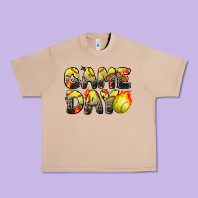Urban Heavy Tee game day softball leopard