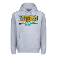 Heather Grey mom life Premium Hoodie - NancyCooperArtShop