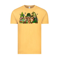 Vintage Mustard camping gnomies Vintage Tee - texasbilliewilder