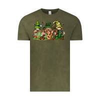 Vintage Olive camping gnomies Vintage Tee - texasbilliewilder