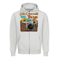 Dove Grey collect moments not things sunflower gemstone vintage camera Zipper Hoodie - FaDigitalArtStudio