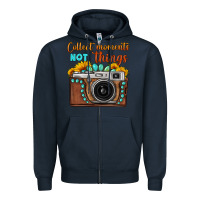 Navy collect moments not things sunflower gemstone vintage camera Zipper Hoodie - FaDigitalArtStudio