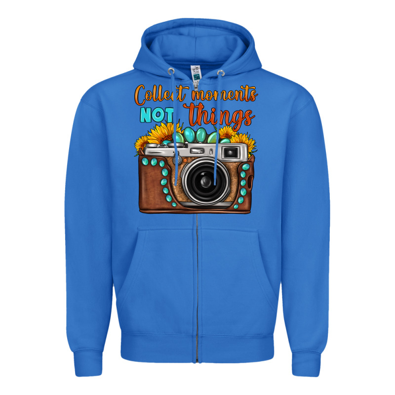 Collect Moments Not Things Sunflower Gemstone Vintage Camera Zipper Hoodie by FaDigitalArtStudio | Teevron