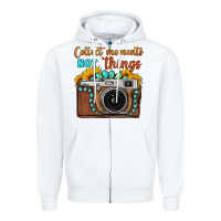 White collect moments not things sunflower gemstone vintage camera Zipper Hoodie - FaDigitalArtStudio