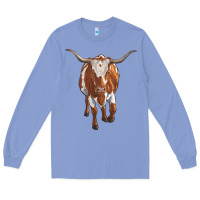 Colony Blue longhorn cow Long Sleeve Tee - RanaPortraitStore