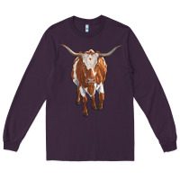 Plum longhorn cow Long Sleeve Tee - RanaPortraitStore