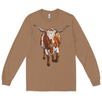 Toasted Coconut longhorn cow Long Sleeve Tee - RanaPortraitStore