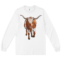 White longhorn cow Long Sleeve Tee - RanaPortraitStore