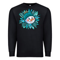 Black cute snowman winter sunflower Premium Sweatshirt - Jasminsmagicworld