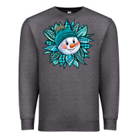 Charcoal Heather cute snowman winter sunflower Premium Sweatshirt - Jasminsmagicworld