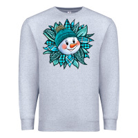 Heather Grey cute snowman winter sunflower Premium Sweatshirt - Jasminsmagicworld