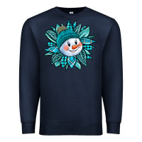 Navy cute snowman winter sunflower Premium Sweatshirt - Jasminsmagicworld