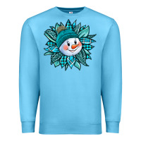 Ocean Blue cute snowman winter sunflower Premium Sweatshirt - Jasminsmagicworld